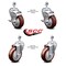 Service Caster 4 Inch Maroon Polyurethane Wheel Swivel 1/2 Inch Threaded Stem Caster Brakes, 2PK SCC-TS20S414-PPUB-MRN-TLB-121315-2S2 - alternate 3